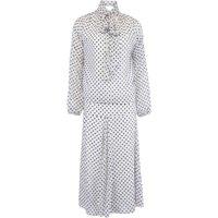 WOVCOR Women's 2-Piece Chiffon Lined Blouse & Skirt Two Piece Set in White | Size: 8