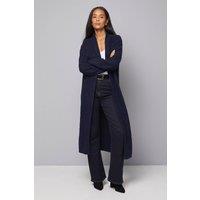 Wallis Women's Longline Maxi Cable Cardigan in Navy | Size: Medium