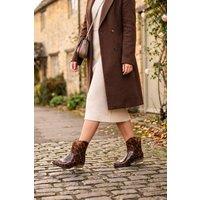 Spot On Women's Western Style Ankle Wellington Boots in Tan | Size: 3