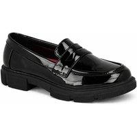 Pineapple Women's Chunky Sole Penny Loafers with Slip On Design in Jet Black | Size: 11