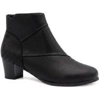 Pavers Women's Wide Fit Warm Lined Stacked Heel Ankle Boots in Black | Size: 3