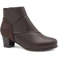 Pavers Women's Wide Fit Warm Lined Stacked Heel Ankle Boots in Brown | Size: 2
