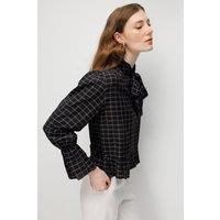 MixRay Women's Cotton Blouse in Charcoal | Size: Medium