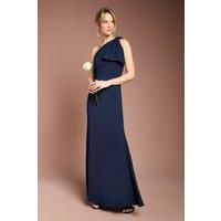 Coast Women's Honoured Bow One Shoulder Maxi Bridesmaid Dress in Navy | Size: 18