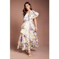 Coast Women's Glossy Printed Frill One Shoulder Maxi Dress | Size: 14