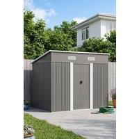 Garden Sanctuary 4x8FT Metal Storage Tool Shed for Garden Patio in Black