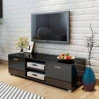 Berkfield Home TV Cabinet High-Gloss Black 140x40.3x34.7 cm