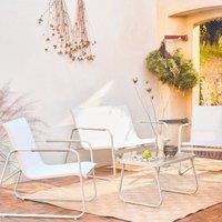 sweeek 4-seater steel garden sofa set in Beige