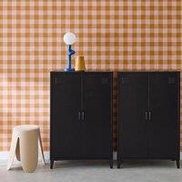 sweeek Set of 2 metal cabinets/wardrobes 2 doors L 75 x W 33 x H 110 cm in Black