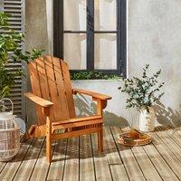 sweeek Wooden retro garden deck chair in Brown
