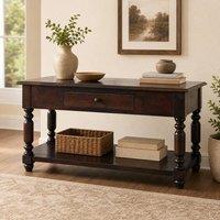 STILVORA Coffee Table with Drawer & Shelf in Brown