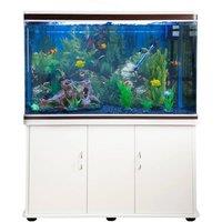 Monstershop Aquarium Fish Tank & Cabinet with Complete Starter Kit - White Tank in Blue