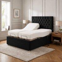 SOFT SNOOZE BEDS Florence Adjustable Bed With Mattress & Headboard in Black | Size: Super King