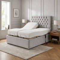 SOFT SNOOZE BEDS Florence Adjustable Bed With Mattress & Headboard in Silver | Size: Super King