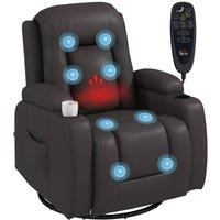 HOMCOM Massage Recliner Chair with 8 Vibration & Heat, Dark Brown