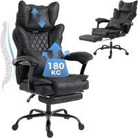 HOMCOM Big & Tall Office Chair with Lumbar Support, Black