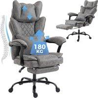 HOMCOM Big & Tall Office Chair with Lumbar Support, Grey