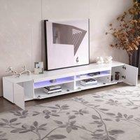 BTM 240cm TV Stand LED Bluetooth USB White
