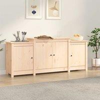 Berkfield Home Sideboard 164x37x68 cm Solid Wood Pine in Brown | Size: 164 x 37 x 68 cm