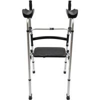 FORGEVIO Folding Adjustable Upright Rollator Mobility Walker in Silver