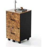 KORVIXA Modern 2-Drawer Locking File Cabinet in Brown | Size: 100 cm x 100 cm