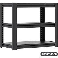 EONLION 3 Tier Height Adjust Garage Shelves Shelving Racking in Black | Size: 1000mm 2000mm