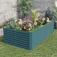 NESTLUNE Green Galvanised Steel Raised Garden Bed Outdoor in Teal | Size: 1.25kg