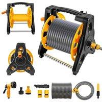 NESTLUNE 15M Reinforced Tough Garden Hose Pipe Reel in Yellow | Size: 1.25kg