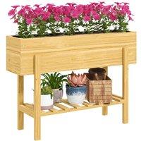 Kelvenix Wooden Raised Bed w/ Bed Liner in Brown | Size: 100g