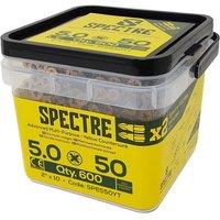 Forgefix Spectre Pozi Compatible Wood Screw CSK ZYP 5.0 x 50mm Tub in Gold