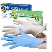 BARGAINS-GALORE 100 Powder Free Vinyl Disposable Gloves Work Garage Medic Clear Large