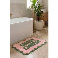 Mooky Mats Sweet Cheeks Scalloped Bath Mat in Pink