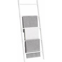 SPOT ON DEALZ White Wooden Freestanding Ladder Towel Rail Bathroom Clothes Stand