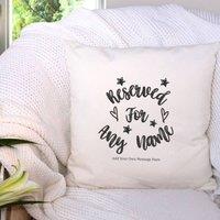 Aye Do Gifts Personalised Reserved for Any Name Star Cushion in Beige