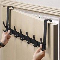 NESTLUNE Black Key Coat Clothes Door Holder Rack Hook Wall Mounted | Size: 10000mm x 520mm