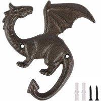 PAWNORA Vintage Iron Dragon Wall Hook in Brown