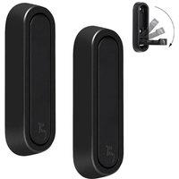 PAWNORA BLACK 2Pcs Wall Mounted Door Coat Hat Hooks