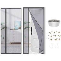 PAWNORA 80*200cm Magnetic Insect Screen Door Net Mosquito Fly Curtain Guard in Grey | Size: 1