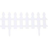 NESTLUNE 3.8m Garden Edging Picket Fence Border Lawn Edge in White | Size: 100 cm x 60 cm