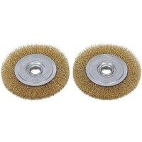 NESTLUNE 2xWire Wheel Brush 115mm M14 Flat Crimped For Angle in Gold | Size: 1000mm x 400mm