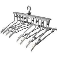 NESTLUNE Non Slip Folding Magic Clothes 8 pc Hangers in Grey | Size: 100 cm x 60 cm