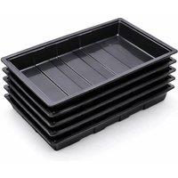 NESTLUNE 5 x Multipurpose Garden Seed Trays Without Holes in Black | Size: 2.5kg