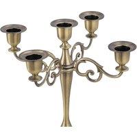 NESTLUNE Bronze Vintage Candle Holder 5 Arm Metal Candelabra | Size: 100 cm x 15 cm