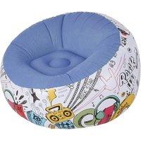 NESTLUNE Blue Inflatable Air Sofa Chair Lounger Blow up Bean Bag Outdoor