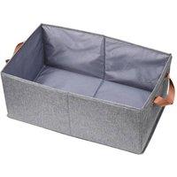 NESTLUNE 4 Pack Foldable Fabric Storage Boxes Clothes Closet in Grey | Size: 100 cm x 15 cm