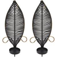 NESTLUNE Black 2pcs Wall Mounted Candle Sconce Holders Decorative | Size: 100 cm x 15 cm