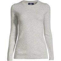 Lands' End Women's Petite Crew Neck Cashmere Jumper in Grey | Size: 10-12