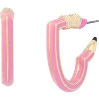 Betsey Johnson Women's Johnson Best In Class Heart Pencil Huggie Earrings in Pink