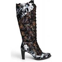 Infinity Leather Women's Victorian Leather Long Heel High Boots - Laura Vita Alcbaneo-158 in Black | Size: 5