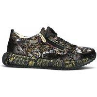 Infinity Leather Women's Goth Victorian Floral Leather Trainer Sneaker - Laura Vita Burton-43 in Black | Size: 5